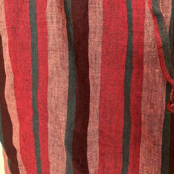 Garnet Hill linen skirt red stripes with pockets - Picture 6 of 7